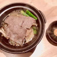 個室会席 北大路 京橋茶寮 東京駅店 - 台の物: 黒毛和牛すき焼き陶板