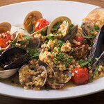 Talos specialty!! Fresh shellfish fregula