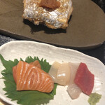 Uoba Shunkashuutou - 太刀魚を指定、刺身は標準で付いています