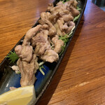 粉吉うどん - せせり炙り、檸檬と岩塩