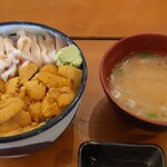 ぷらっと食堂 - ウニ・ホッキ丼(税込2,640円)