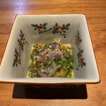 明道町中国菜 一星 - 鯛と熊本県産焼きなす野ネギ油掛け
