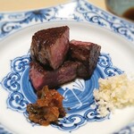 Ginza Yuina - 黒毛和牛フィレ肉の悠久焼き トリュフ醤油 蝦夷わさび