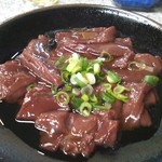 鹿児島ラーメン 真琴 - 到着したばかりの生レバー