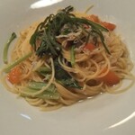 雪詩慕雲 - シラスと大葉のパスタ。