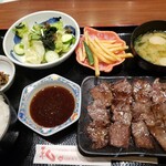 庄屋 - ステーキ１.５倍 定食 　１５７３円税込