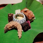 茶寮 宮坂 - 八寸これだけでつまみになる　特に鮎のテリーヌ