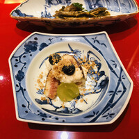 一心鮨 光洋 - 子持ちどじょうと牡蠣の山椒煮　無花果白和え