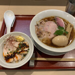 燃えよ麺助 - 味玉紀州鴨そば&よだれ鴨丼♪