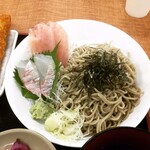 勘太そば - 刺身(まぐろ、たい)＆冷しそば