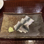 鮓処しんや - つまみでもしんこをいただきました。甘みがあります。