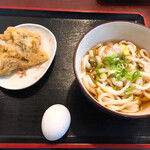 かがわ軒 - ぶっかけ+舞茸天+サービスのゆで卵