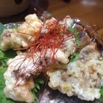 炭焼串火膳 駒鯉 - 雲丹の天ぷら。