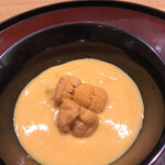 日本料理 太月 - ランチコース１６５００円。雲丹玉うどん。雲丹がたっぷりで、贅沢な一杯です（╹◡╹）（╹◡╹）。相乗効果は？？？ それぞれは、とーっても美味しかったです（╹◡╹）（╹◡╹）