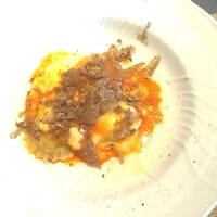 La Brianza - トウモロコシのスフォルマティーノ、ポルチーニ茸のラビオリ、チーズクリームソースと田中農園の健康卵にサマートリュフすりすり。茸バージョンのトリュフすりすり久しぶり☆ しかもすごいご馳走バージョン！！