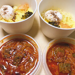 SPICY CURRY 魯珈 - 魯珈カレー弁当＋るうろう煮玉子付き