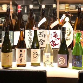 A wide selection of sake and wine