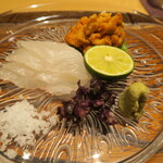 いち太 - お造り　雲丹、三重メイチダイ