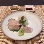 御料理 寺沢 - 鮎魚女､星鰈､星鰈縁側の造り