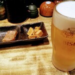 とんかつ 串揚げ 優膳 - 生ビール