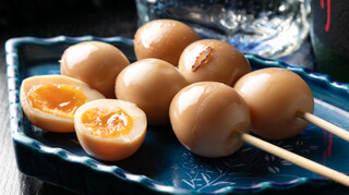 Chidori - 特製半熟うずら玉子。半熟で茹でているので、口の中で黄身がとろとろ広がります。