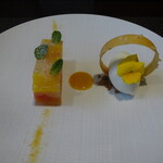 レストラン ラ・フロレゾン・ドゥ・タケウチ - ～LA GOURMANDISE DE DESSERT～特製デザート 柑橘のテリーヌとヨーグルトのソルベ