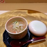 彩懐石 わらび高砂 - ズワイ蟹餡掛け茶碗蒸し