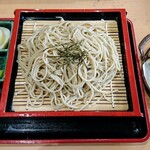 季の里天栄 - ざるそば。舞茸の天ぷら追加。