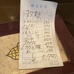 婆娑羅 - ある日の会計