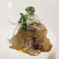 筑紫樓 銀座店 - フカヒレと生湯葉の冷製　ネギとシャンツァイ