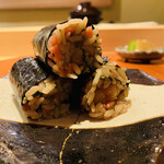 沼田 - 19.天草 天然才巻天むす（有明海の海苔）
      ※ 天然才巻2本分使用。天汁まぶし、紅生姜の食感がアクセント。