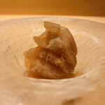 沼田 - 20.和歌山？ 桃シャーベット、熊本xxx塩掛け
      ★ 皮を摺鉢で潰して混ぜたシャーベットは濃厚な風味でした。塩で甘さが際立ちます。