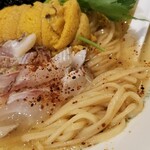 麺屋 六感堂 - 冷製雲丹ラーメン＋雲丹増し ＋真鯛昆布締めトッピング