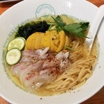 麺屋 六感堂 - 冷製雲丹ラーメン＋雲丹増し ＋真鯛昆布締めトッピング