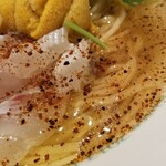 麺屋 六感堂 - 冷製雲丹ラーメン＋雲丹増し ＋真鯛昆布締めトッピング