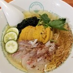 麺屋 六感堂 - 冷製雲丹ラーメン＋雲丹増し ＋真鯛昆布締めトッピング