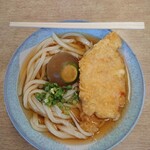 吉本食品 - かけうどん(大・冷)と鶏天