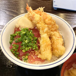 肴町酒場 - マグロ漬けと海老２本天丼