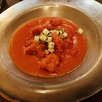 il tram - トマトのスープ　ダイコ　バジルのせ