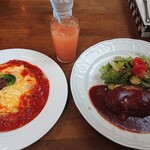 ピノキオ - 料理写真:Aセット 1,800円(税込)、エビとチーズのとろとろオムライス