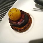 レストラン バカール - 冷凍タマゴとブーダン・ノワール（after）