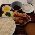 Mutsumi Shiyokudou - から揚げ定食（和風ｿｰｽ）680円 