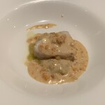 Resutoran Sahorogaden - ④オホーツク産真鱈の白ワイン蒸し 雲丹のクリームソース