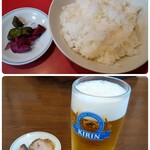 中華亭 - ライス          生ビール