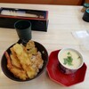 Muten Kurazushi - くらランチ、天丼と茶碗蒸しのセットで。税込550円。