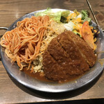 ココイロカフェ - トルコライス1080円＋税
            横から見るとライスが山盛り