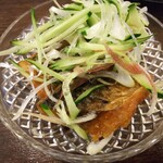 金町製麺 - サバの南蛮揚げ