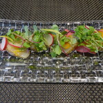 レストラン ラ・フロレゾン・ドゥ・タケウチ - ～LA ST-JACQUES～北海道産帆立貝の炙り サラダ仕立て ラ・フロレゾン風