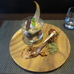 レストラン ラ・フロレゾン・ドゥ・タケウチ - ～LA DESSERT～特性デザート 栗のムースと洋梨と和梨のコンビネーション