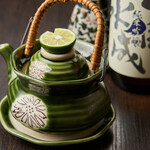 Matsutake mushrooms steamed in a clay pot